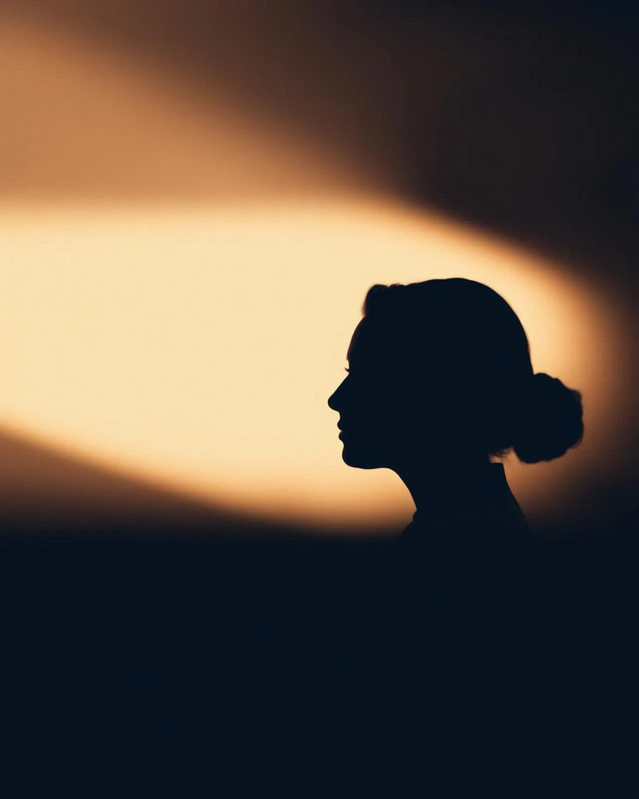 Woman in contemplative profile